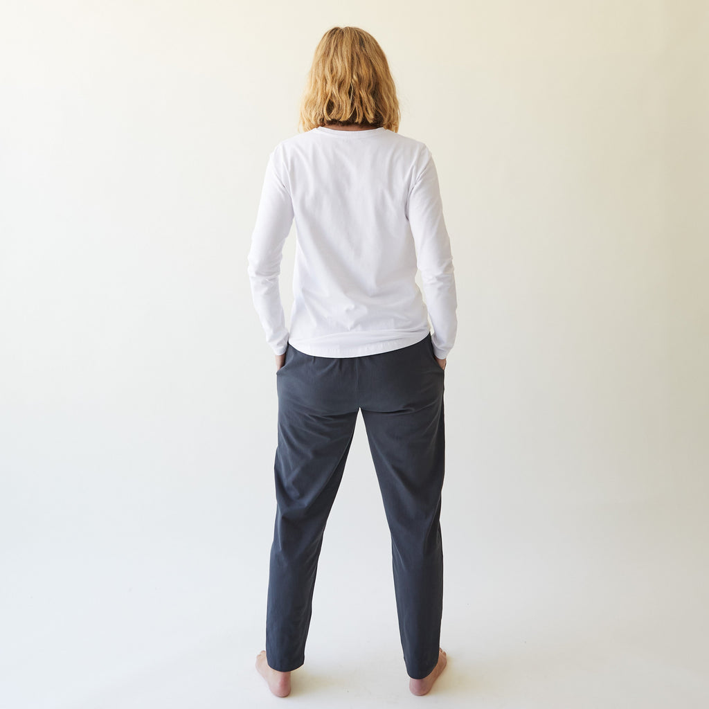 Greige Brooke Trouser From Chalk - Smokey Charcoal