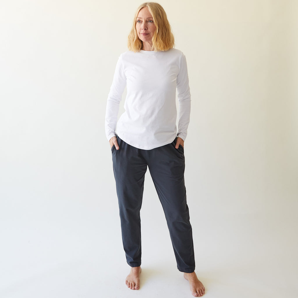 greige Brooke Trouser from Chalk - Smokey Charcoal