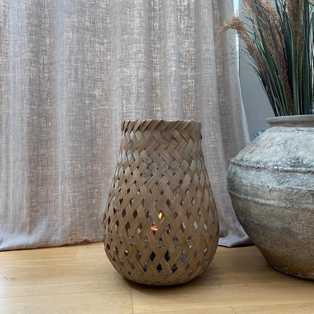 Greige Broste Bamboo Basky Lantern - Two Sizes