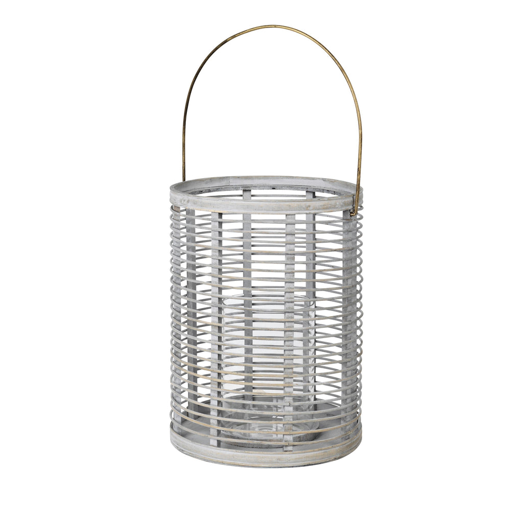 greige Broste Bamboo Wooden Lantern - Horizon