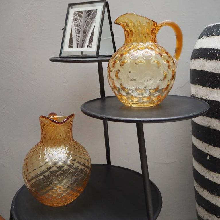 Greige Bubbles Glass Jug - Light Amber - 2 Litre