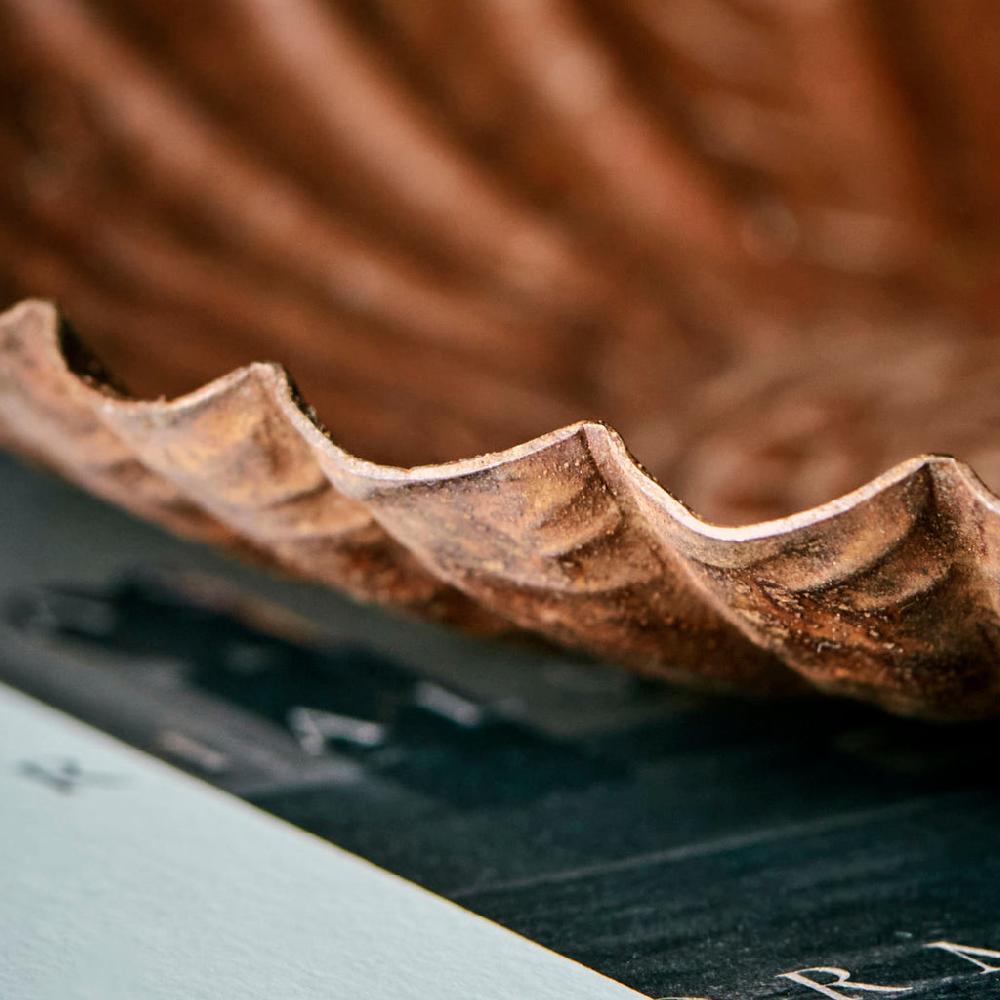 Greige Burnt Red Iron Candle Tray - 14cm