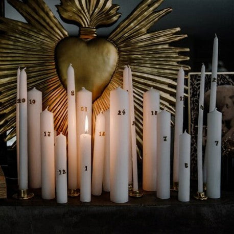 greige Candle Decoration - Advent - Boncoeurs