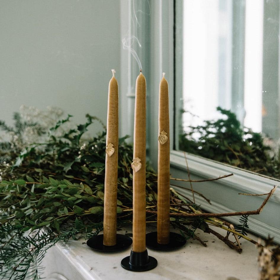 Greige Candle Decoration - Heart - Boncoeurs