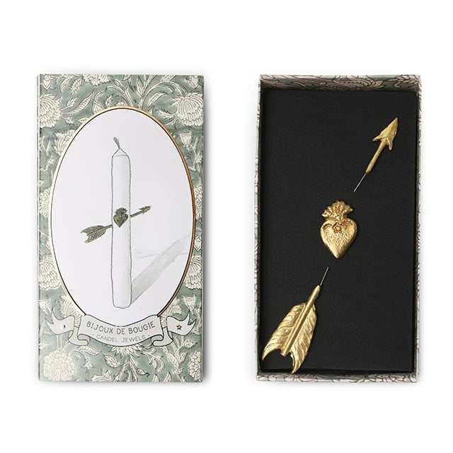 Greige Candle Decoration - Lovers Heart - Boncoeurs