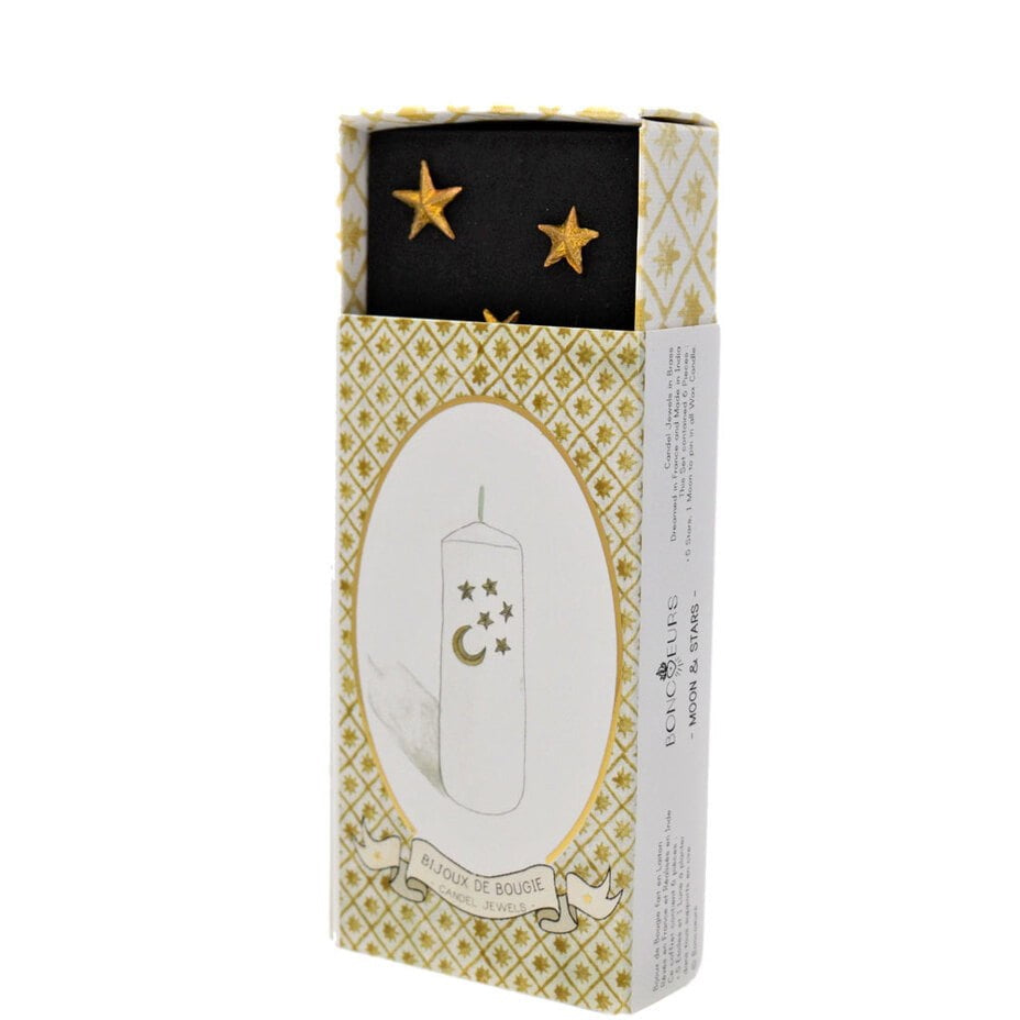 Greige Candle Decoration - Moon And Stars - Boncoeurs