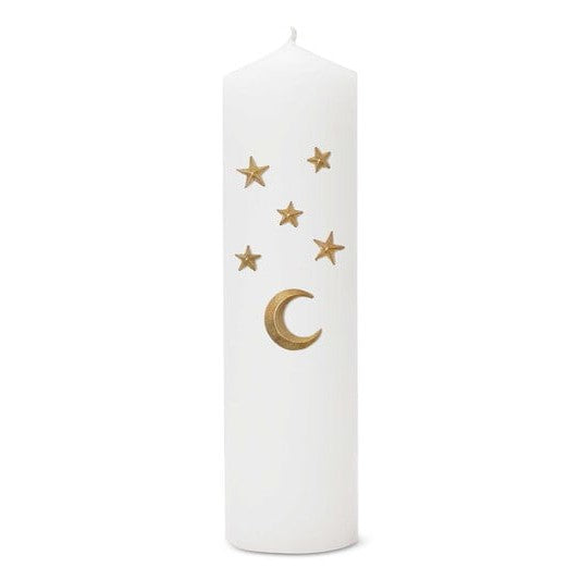 greige Candle Decoration - Moon and Stars - Boncoeurs