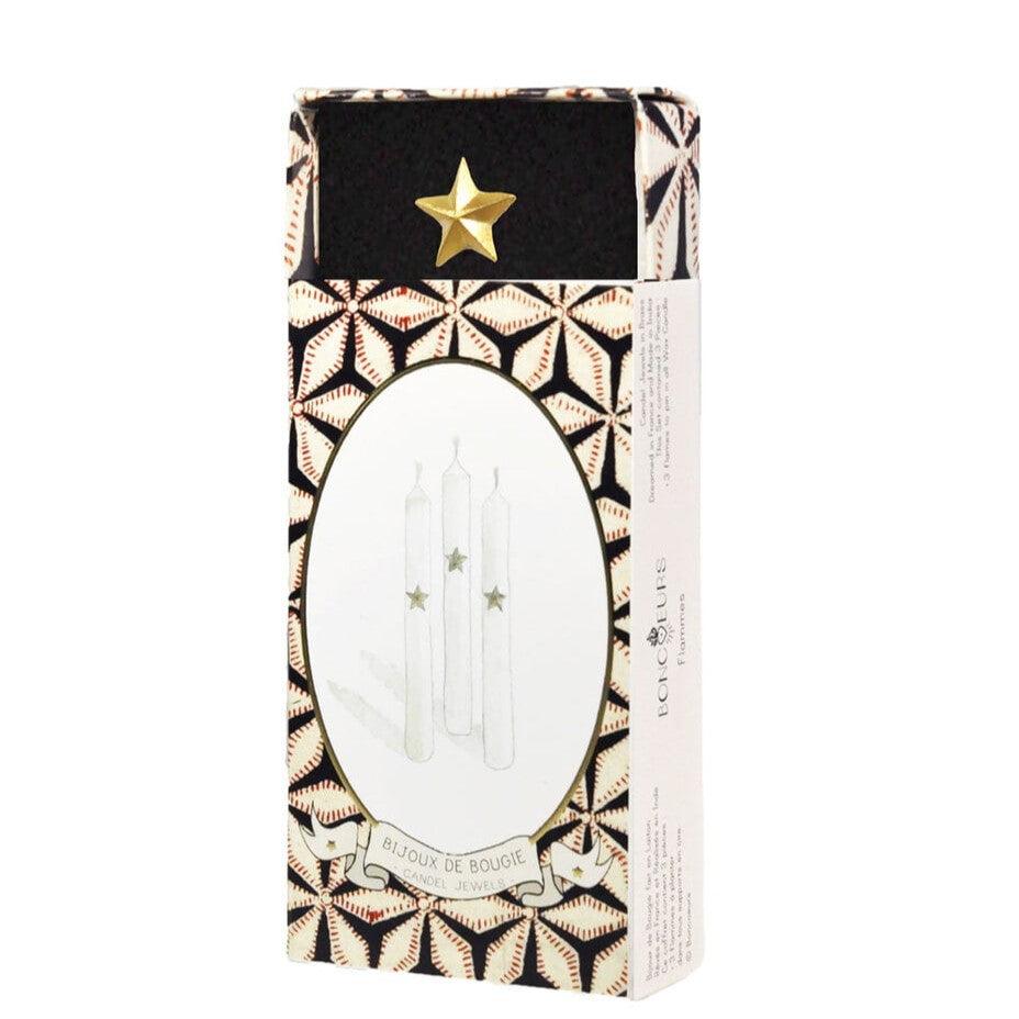 Greige Candle Decoration - Stars - Boncoeurs