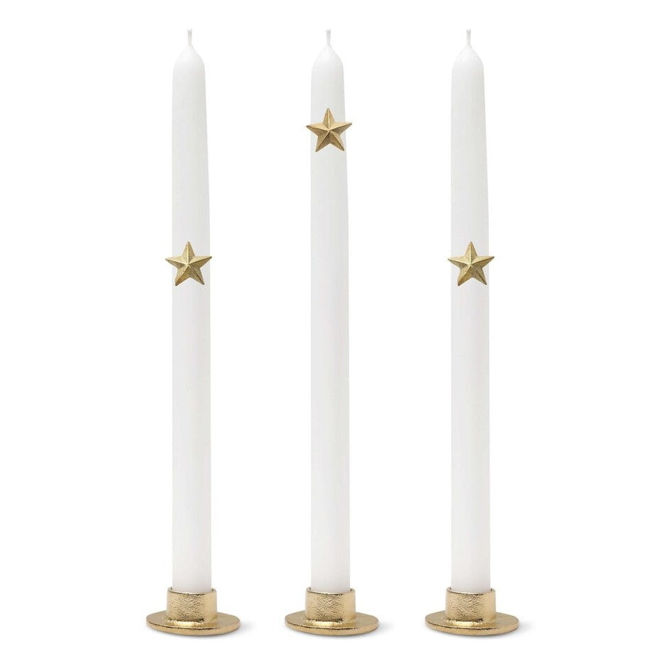 greige Candle Decoration - Stars - Boncoeurs