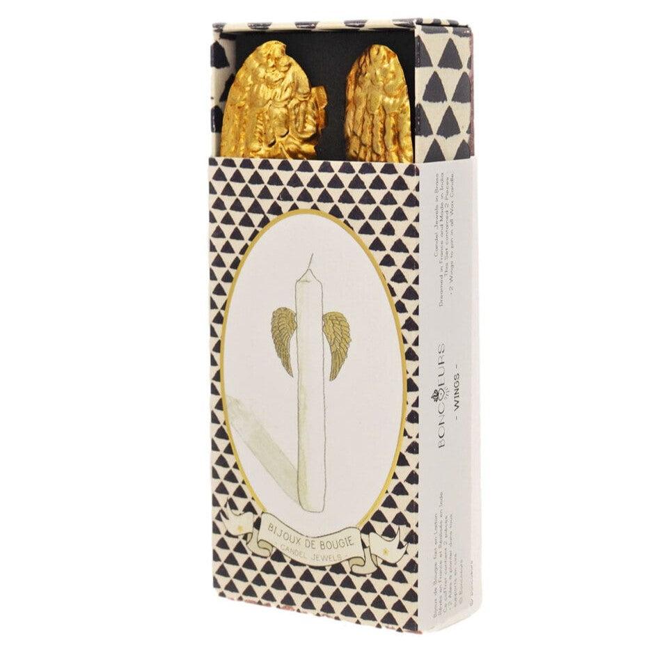 Greige Candle Decoration - Wings - Boncoeurs