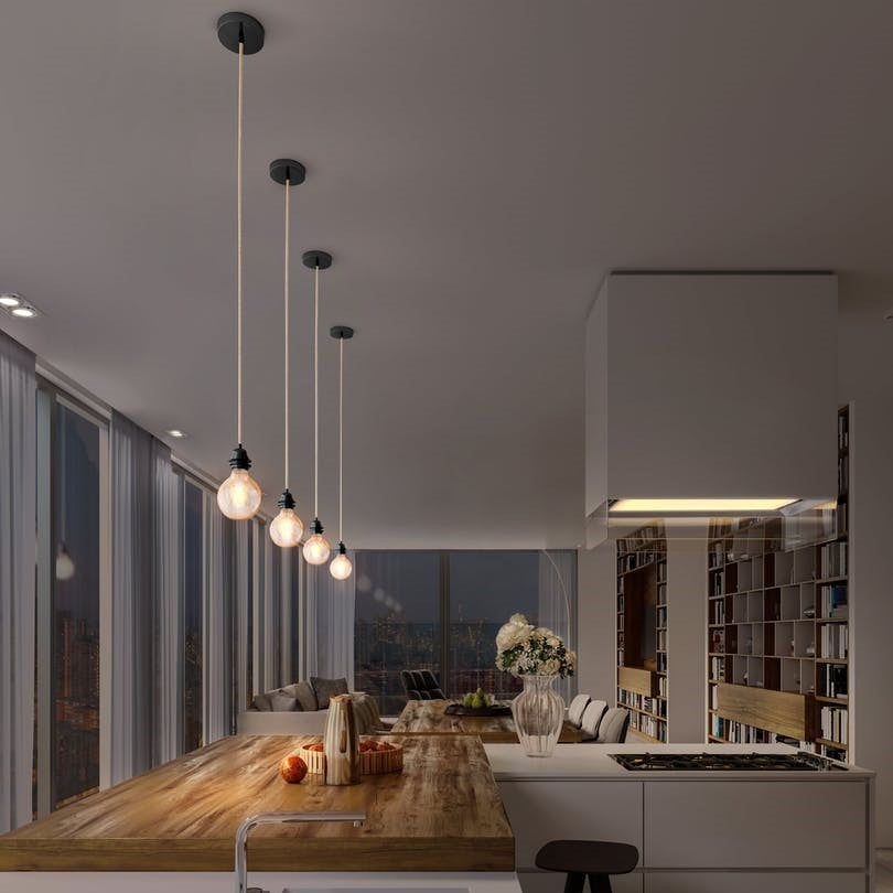 Greige Ceiling Pendant Light Fitting - 2.5m