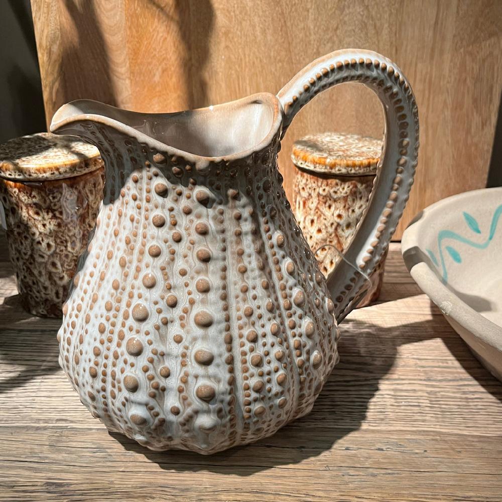 greige Ceramic Urchin Pitcher - Malt