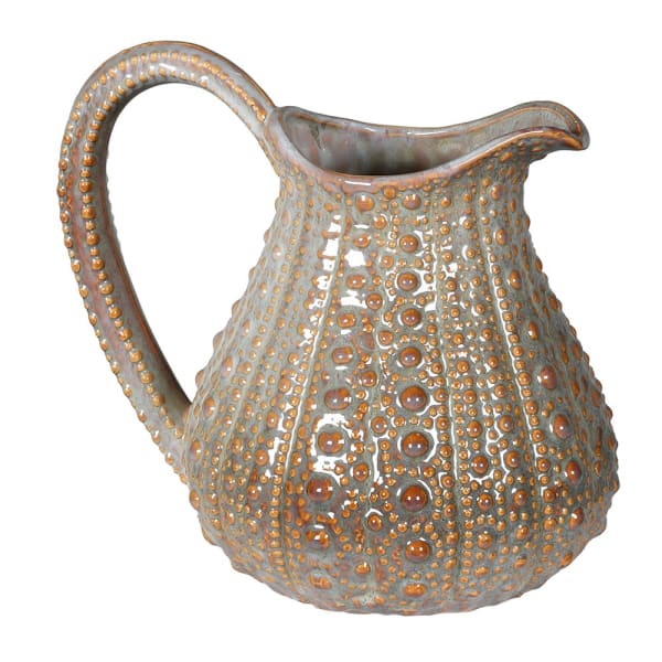 Greige Ceramic Urchin Pitcher - Mottled
