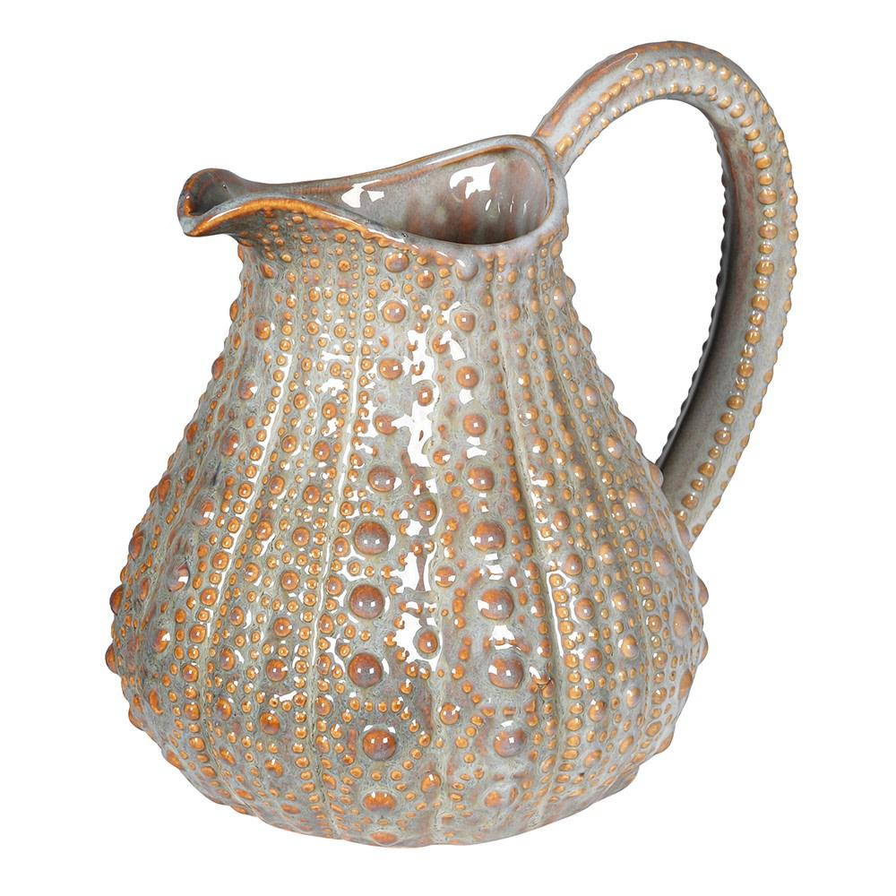 greige Ceramic Urchin Pitcher - Mottled