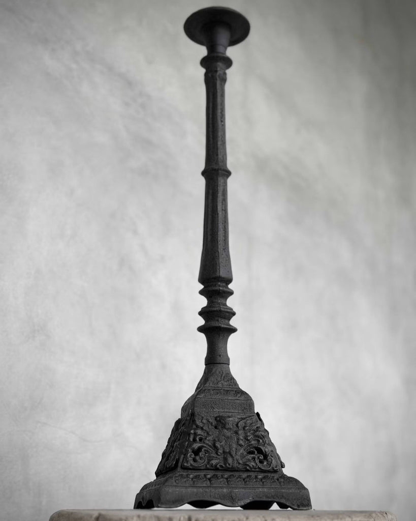 Greige Chetal Tall Cast Iron Candlestick