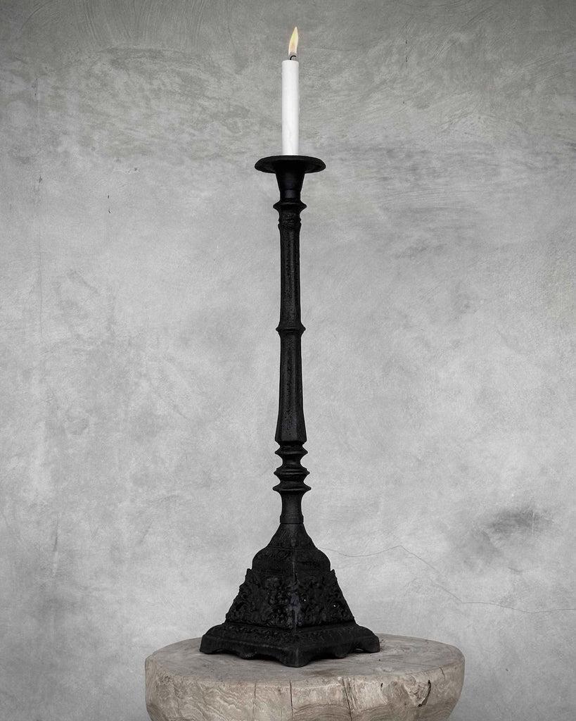 Greige Chetal Tall Cast Iron Candlestick