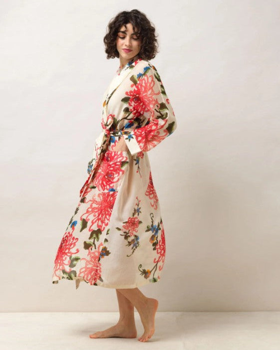 Greige Chrysanthemum Ecru Gown - One Hundred Stars