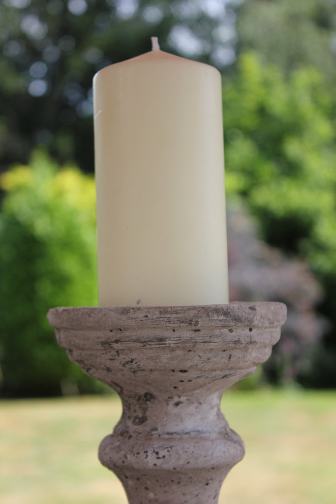 Greige Classic Church Candle - Antique White