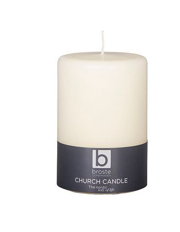 Greige Classic Church Candle - Pure White