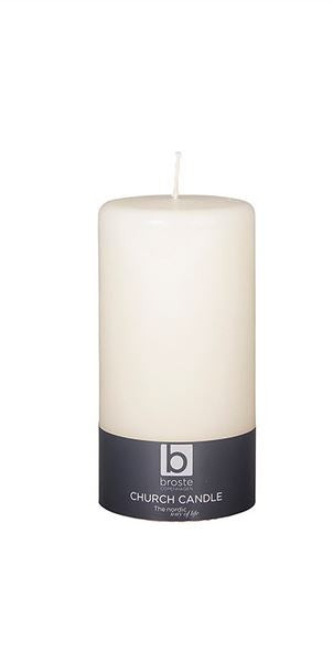 Greige Classic Church Candle - Pure White