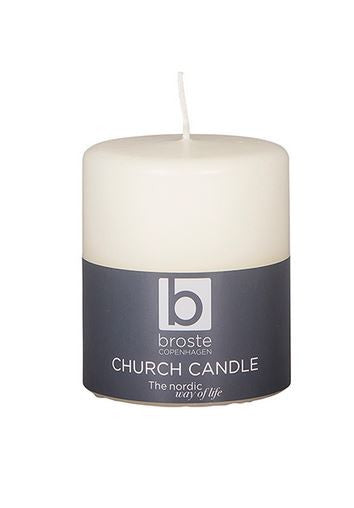 greige Classic Church Candle - Pure White