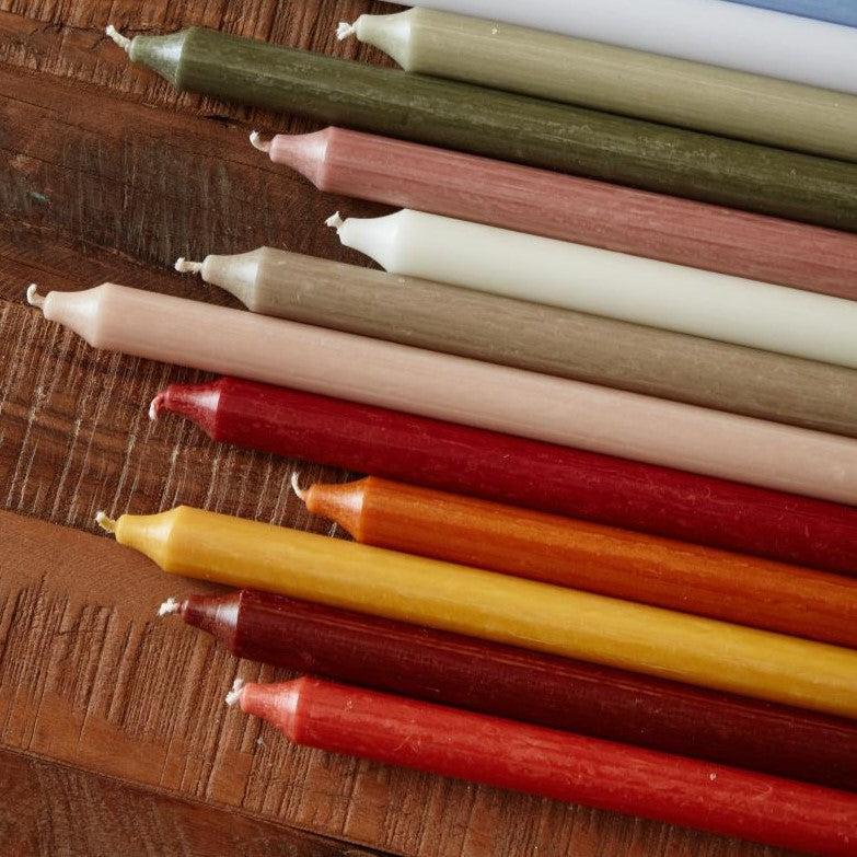 greige Classic Coloured Dinner Candles