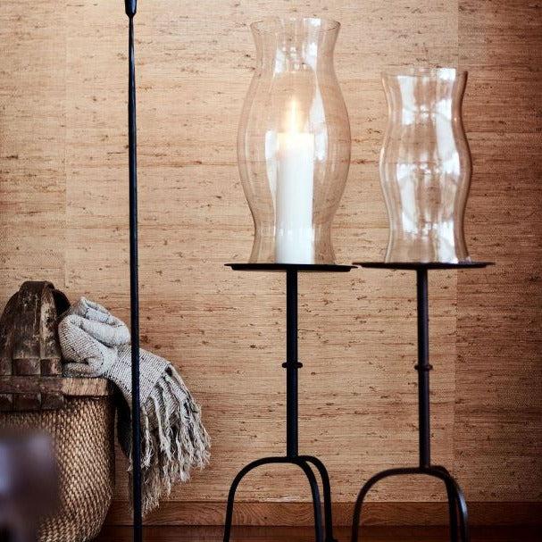 greige Clear Glass Storm Lantern - Three Sizes