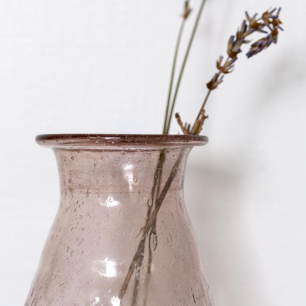 Greige Colourful Recycled Glass Vase - Amethyst C