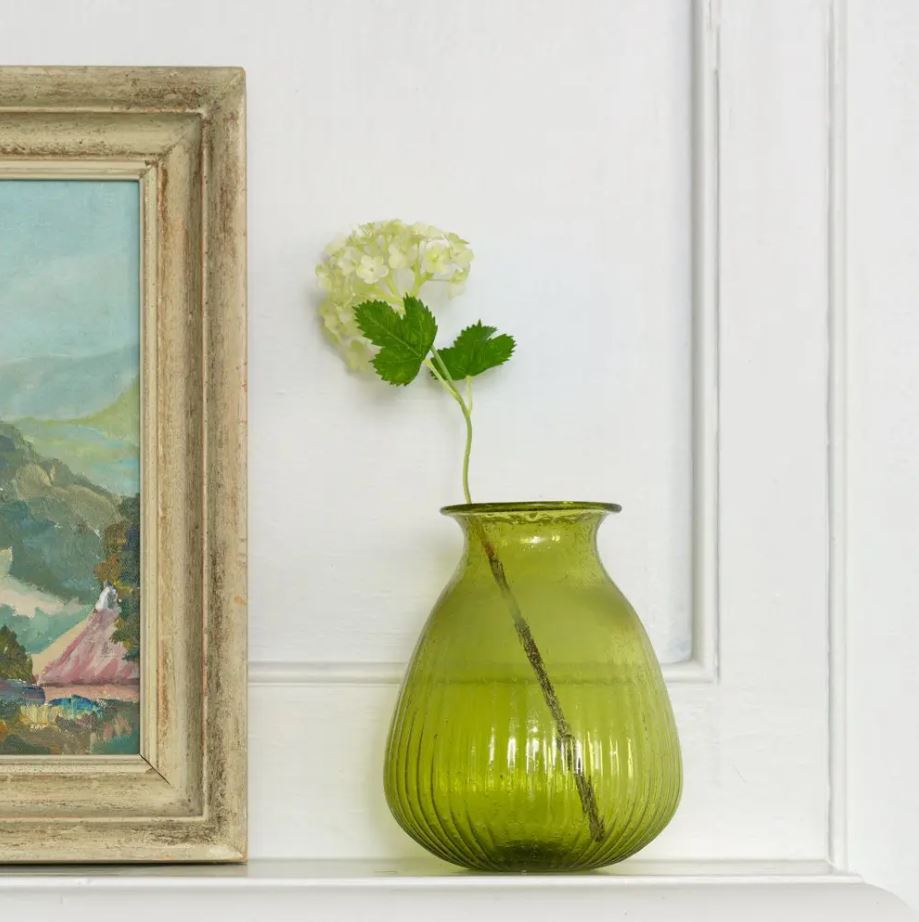 Greige Colourful Recycled Glass Vase - Jade A