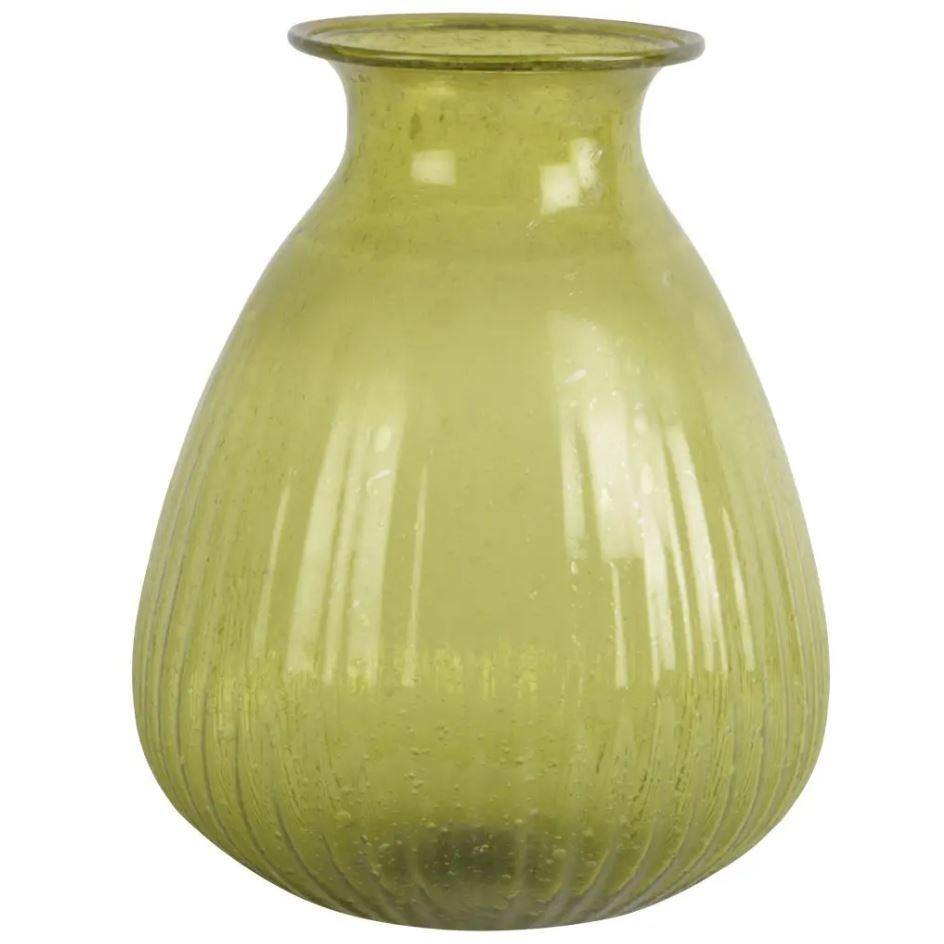 Greige Colourful Recycled Glass Vase - Jade A