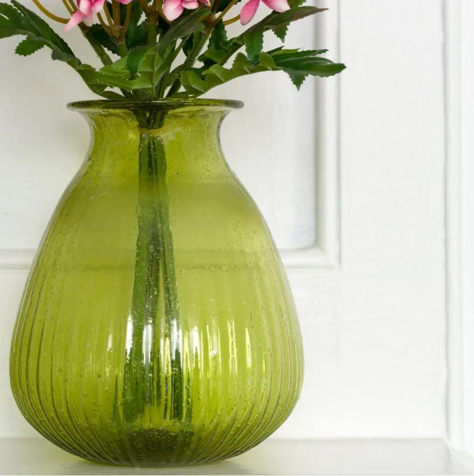 greige Colourful Recycled Glass Vase - Jade A