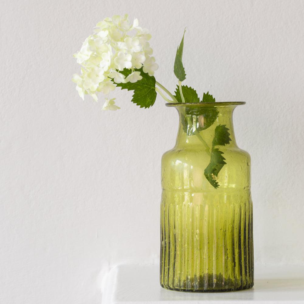 Greige Colourful Recycled Glass Vase - Jade E