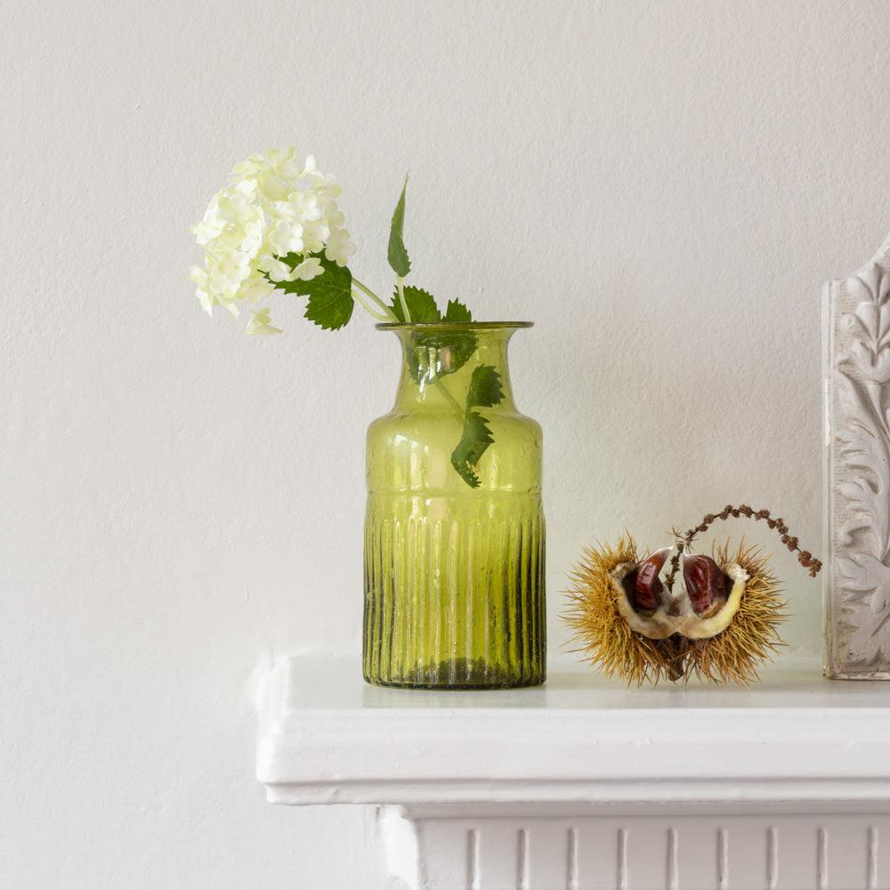 greige Colourful Recycled Glass Vase - Jade E