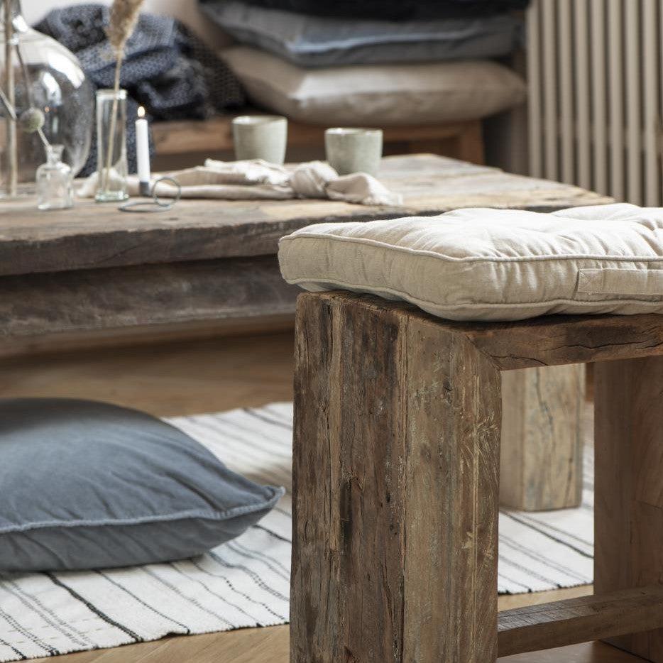 Greige Cotton Floor Cushion - Sand Or Sahara