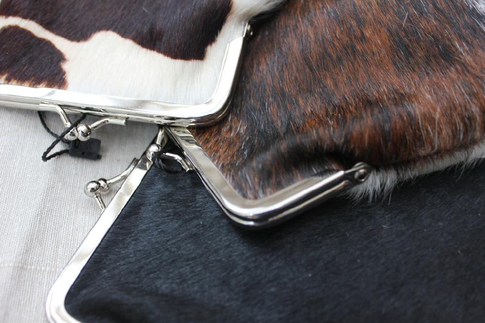 Greige Cow Hide Coin Purse