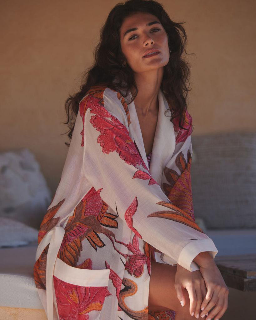 Greige Crane Ecru Gown - One Hundred Stars