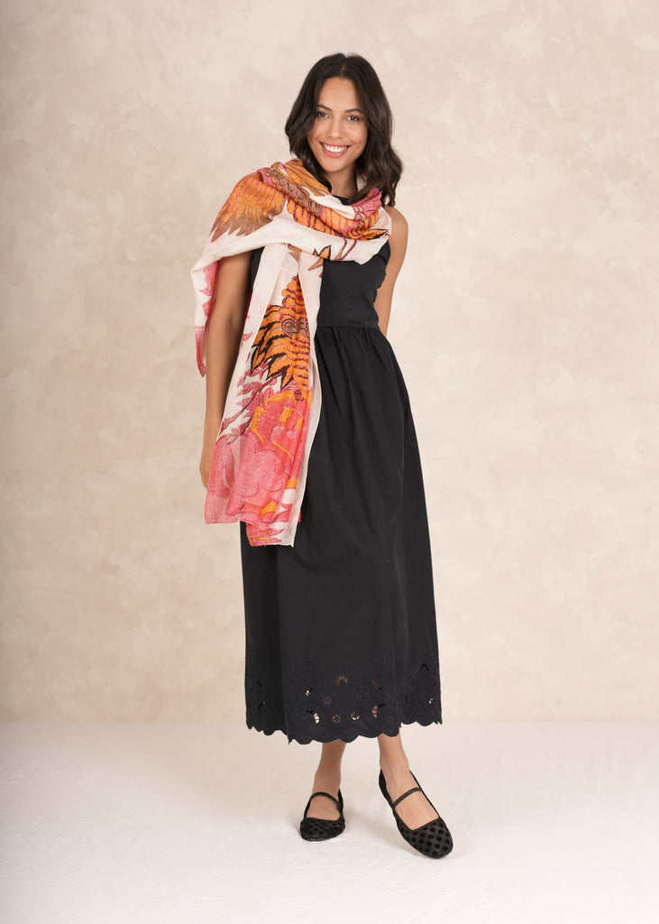 greige Crane Ecru Scarf - One Hundred Stars