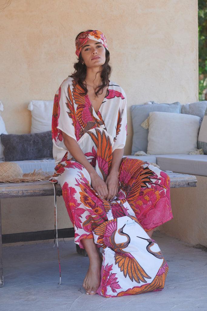 Greige Crane Ecru String Dress - One Hundred Stars