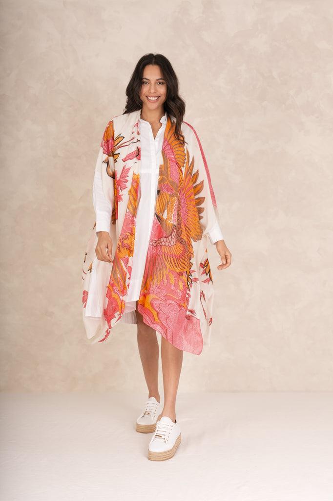 Greige Crane Ecru Throwover - One Hundred Stars