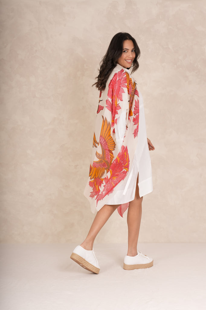 Greige Crane Ecru Throwover - One Hundred Stars