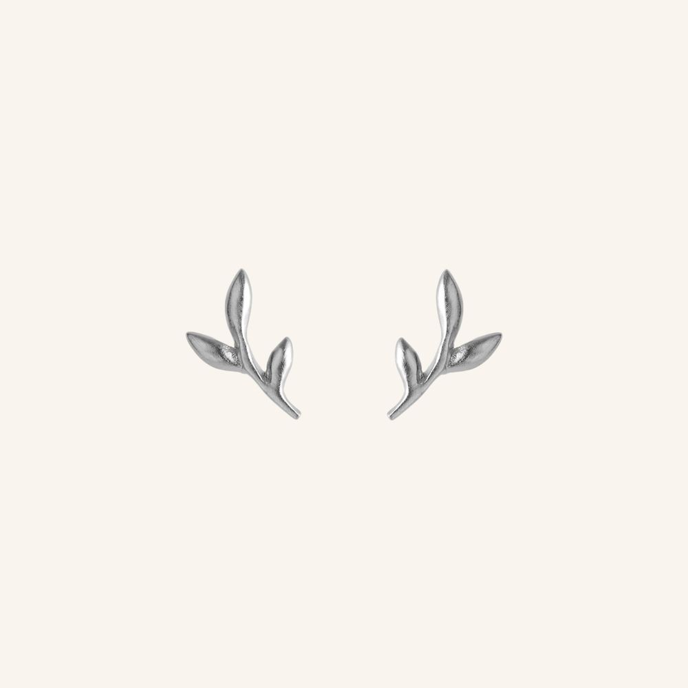 greige Crisp Earsticks - Silver - Pernille Corydon