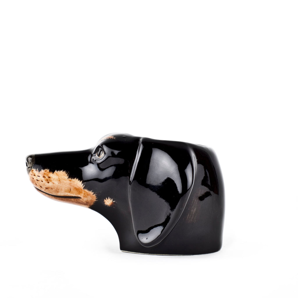 Greige Dachshund Face Egg Cup