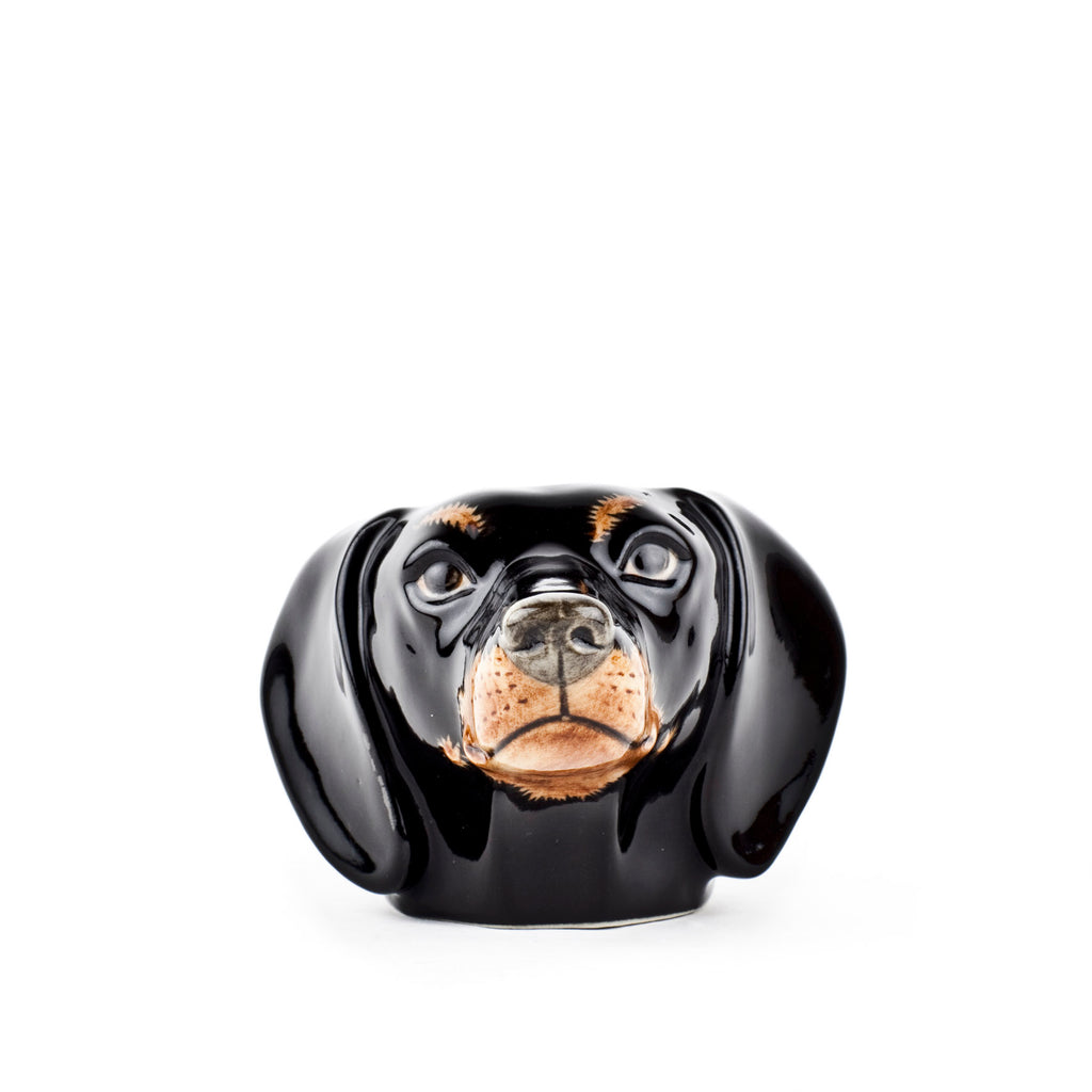 Greige Dachshund Face Egg Cup