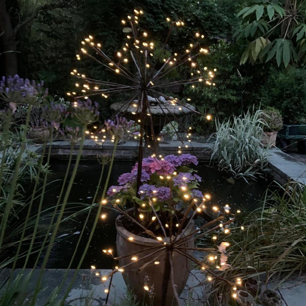 Greige Dandelion Solar LED Outdoor Stake Light