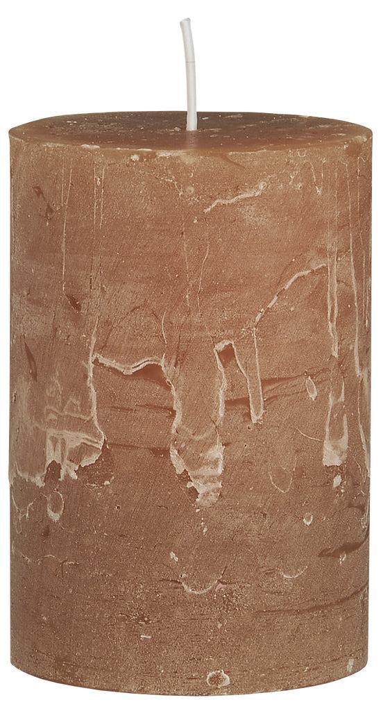 Greige Dark Honey Rustic Pillar Candles