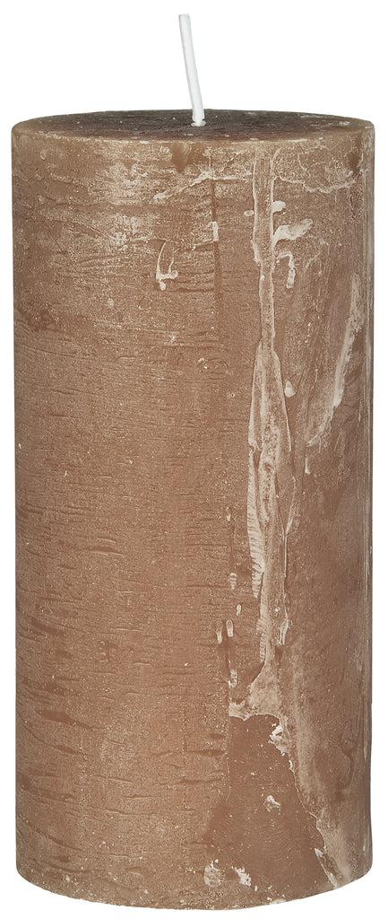 Greige Dark Honey Rustic Pillar Candles