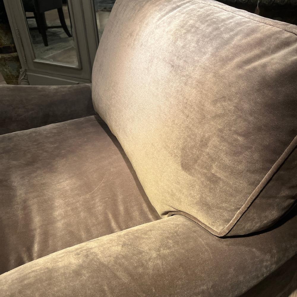 Greige Dark Mink Velvet Chaise Longue