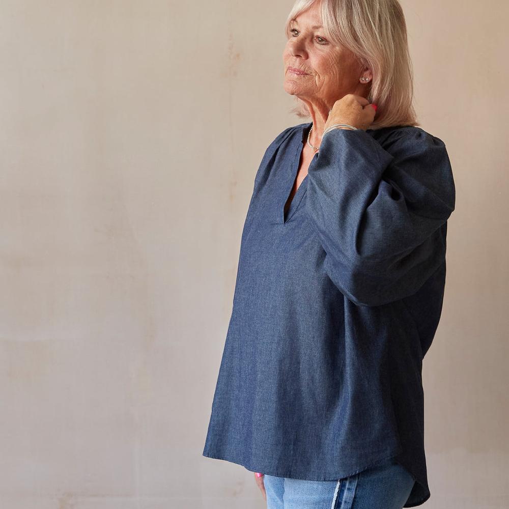 Greige Deb Shirt From Chalk - Dark Denim