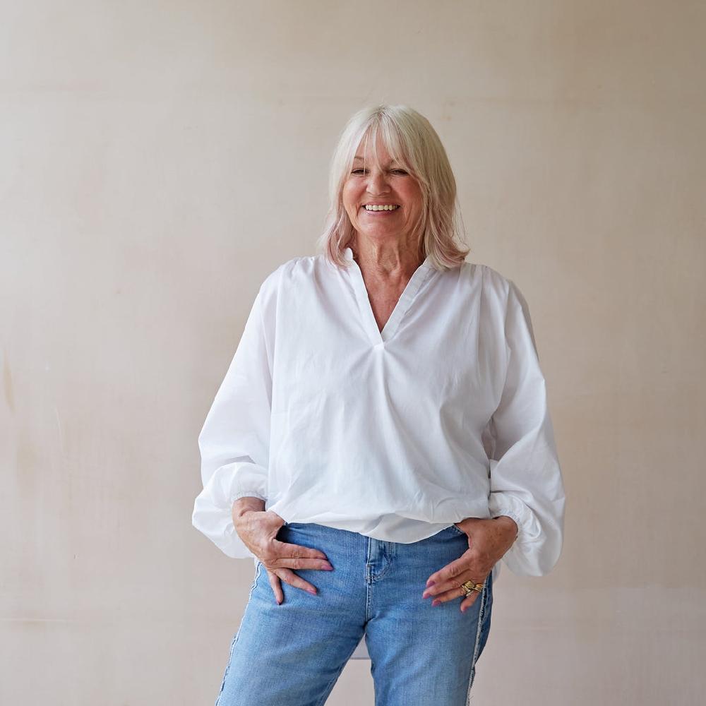 greige Deb Shirt from Chalk - White