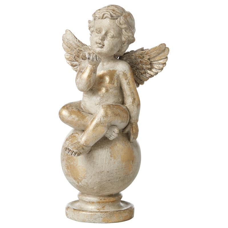 Greige Decorative Antiqued Light Gold Angel